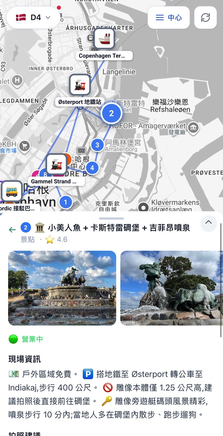 景點卡：現場資訊與拍照建議